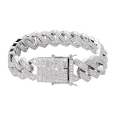 Baguette Moissanite Cuban Bracelet 8"